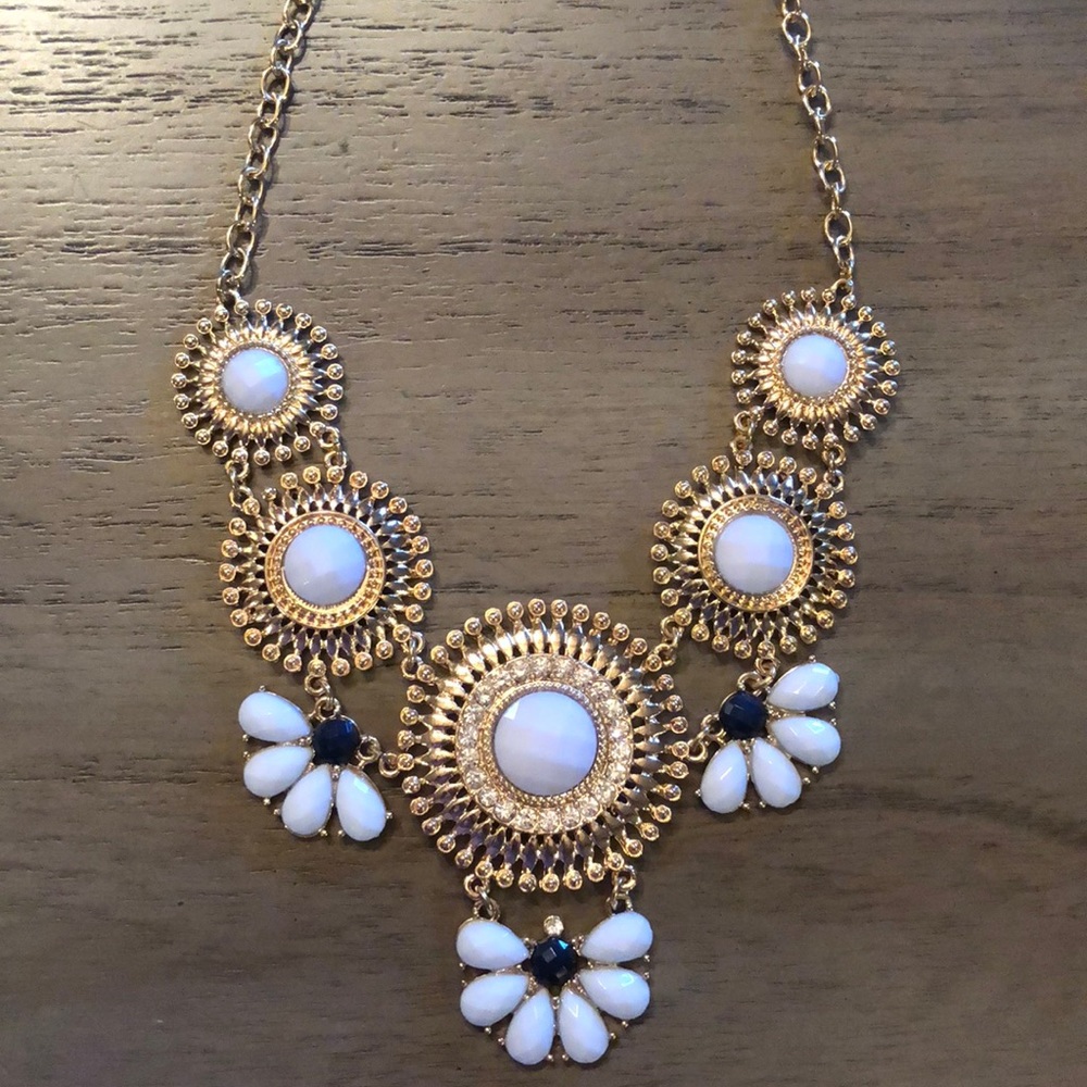 Festival Periwinkle/Navy/Rhinestone/Gold Necklace